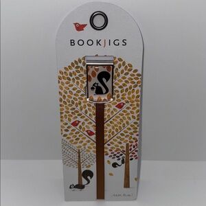 BookJigs Ribbon Clip Bookmark Squirrel Design Tan Brown NEW